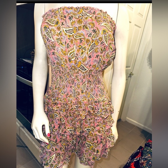 Patrons of Peace Women's Floral Ruffle Mini Dress Pink multi  Size L - Picture 12 of 14